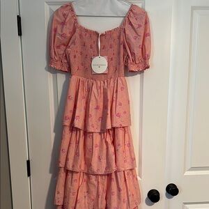 LoveShackFancy x Target Pink Floral Tiered Dress with tag brand new